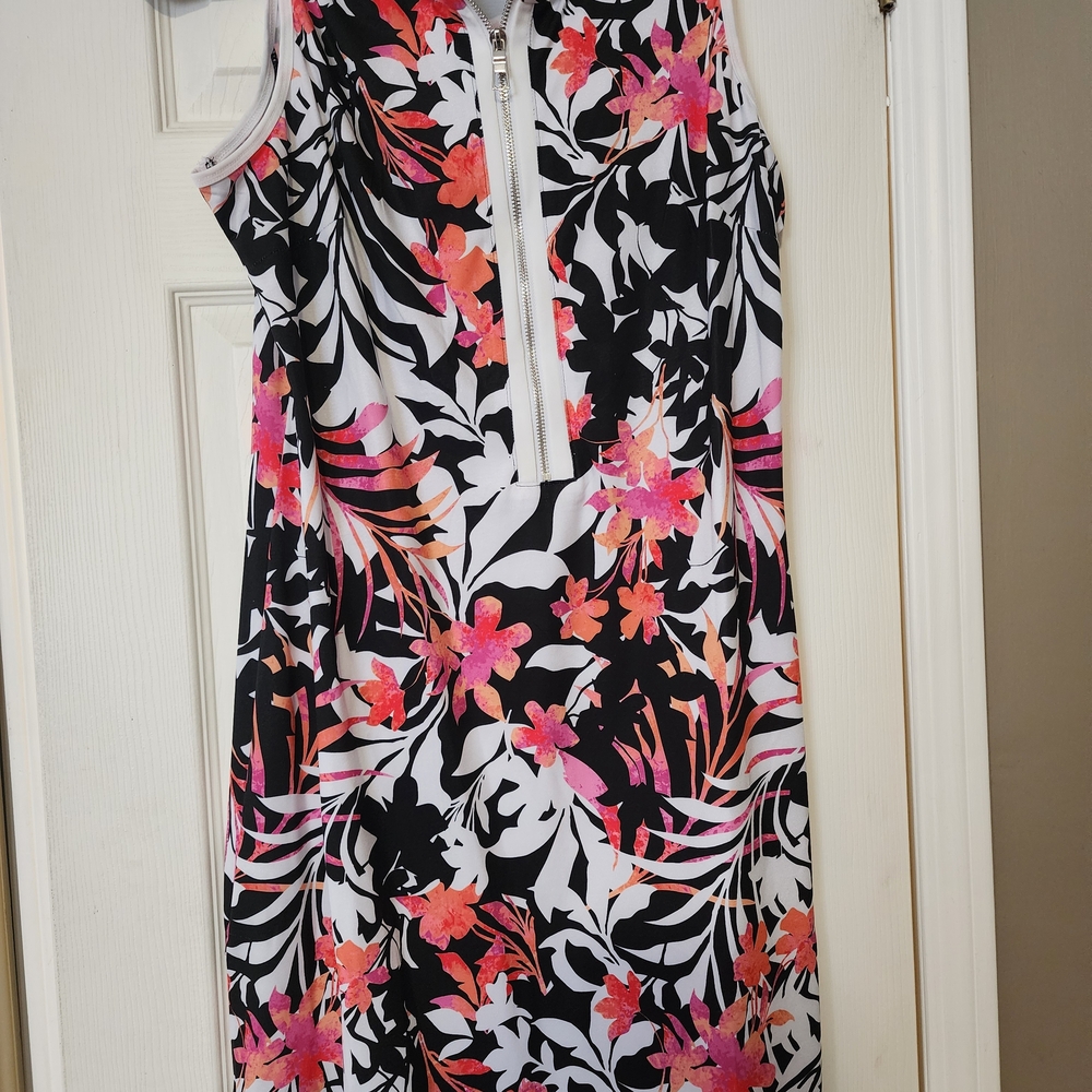 Floral Black and Pink Women's Dress